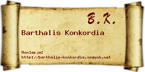 Barthalis Konkordia névjegykártya